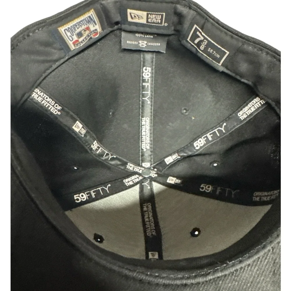 Houston Colt .45s New Era Cooperstown Collection Hat Cap‎ 7 3/8 Dark Black White